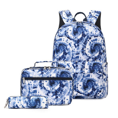 Mochila azul 3 em 1 Mochila escolar para adolescentes Mochilas com impressão digital