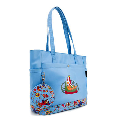 Saco de tela, Saco de Sling, Saco de Impressão Digtal, Saco de Crossbody Azul com Bolsa de Moedas.