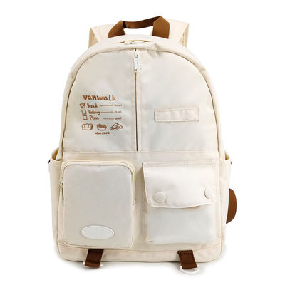 Bolsas de escola de moda bege Mochila Mochila estilo casual tamanho 16,5 polegadas