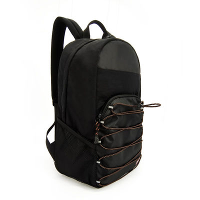 Mochila de nylon macia de tecido Repelente de água preto para viagens ao ar livre