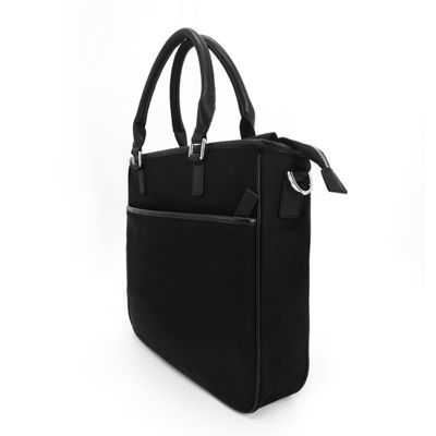 Saco de mão de tecido poliéster revestido Crossbody Tote Preto Cores Multifuncionais
