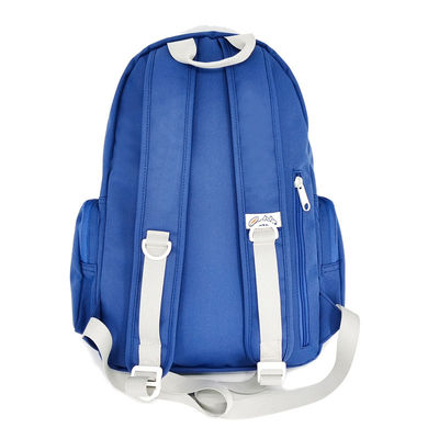 Mochila de fraldas de nylon suave com 2 bolsos exteriores Cor azul