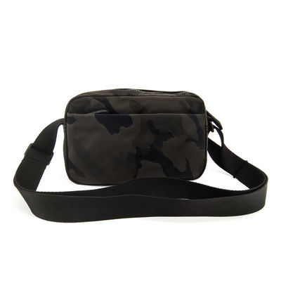 Bolsa de ombro preta personalizada, bolsa de espartilho de corpo cruzado com correia ajustável