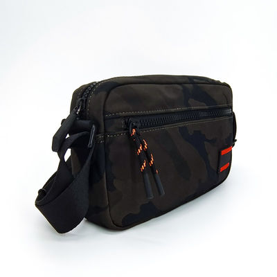 Bolsa de ombro preta personalizada, bolsa de espartilho de corpo cruzado com correia ajustável