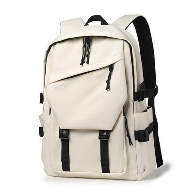 Sacos escolares de nylon unisex mochila fechadura com fecho de fecho com 2 bolsos internos