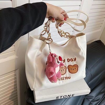 Saco de Tote Crossbody de estilo médio Cor Marrom com alças duplas