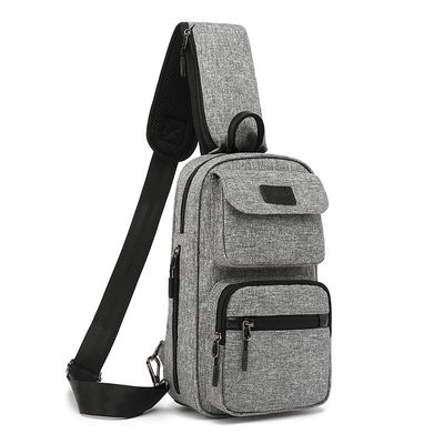 Bolsa de cruzamento com fecho de fecho de fecho de fecho de fecho de fecho com cor cinza preta