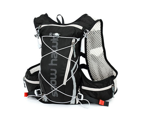 Saco de caminhada leve preto Saco de acampamento Saco de bicicleta desportivo Mochila com cinto ajustável