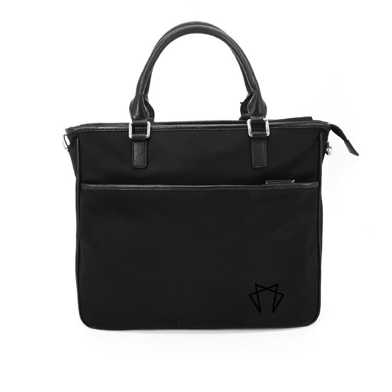 Saco de mão de tecido poliéster revestido Crossbody Tote Preto Cores Multifuncionais