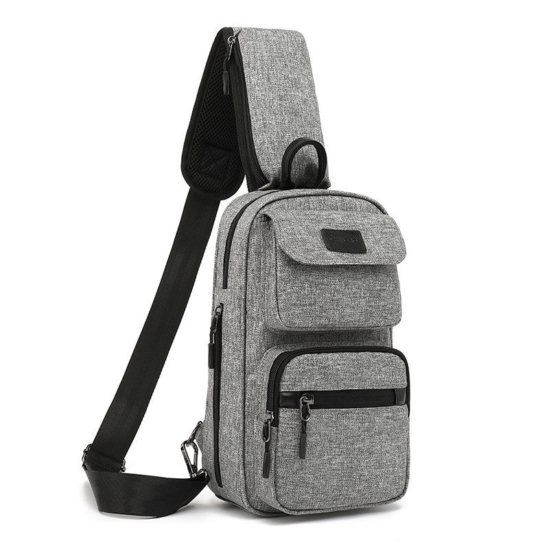 Bolsa de cruzamento com fecho de fecho de fecho de fecho de fecho de fecho com cor cinza preta